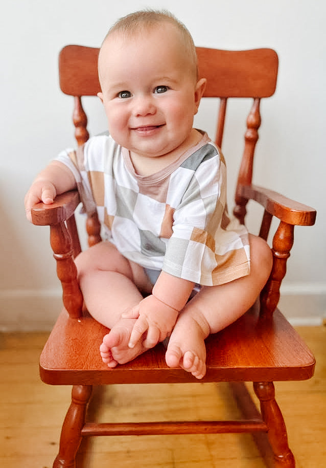 Checkered Bubble Romper