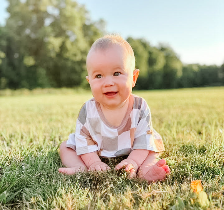 Checkered Bubble Romper