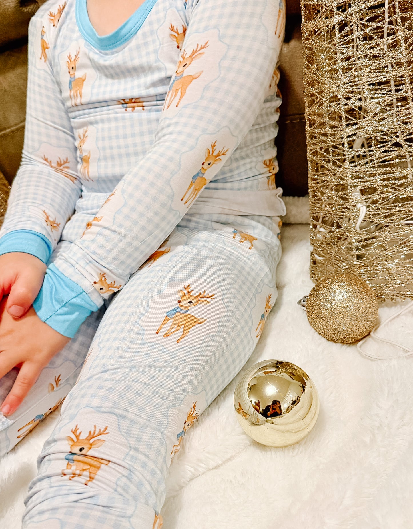 Blue Gingham Fawn Two Piece