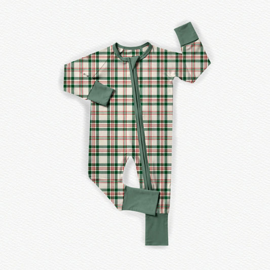 Green Plaid Christmas Zip