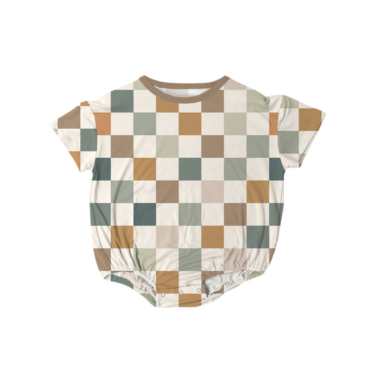 Checkered Bubble Romper