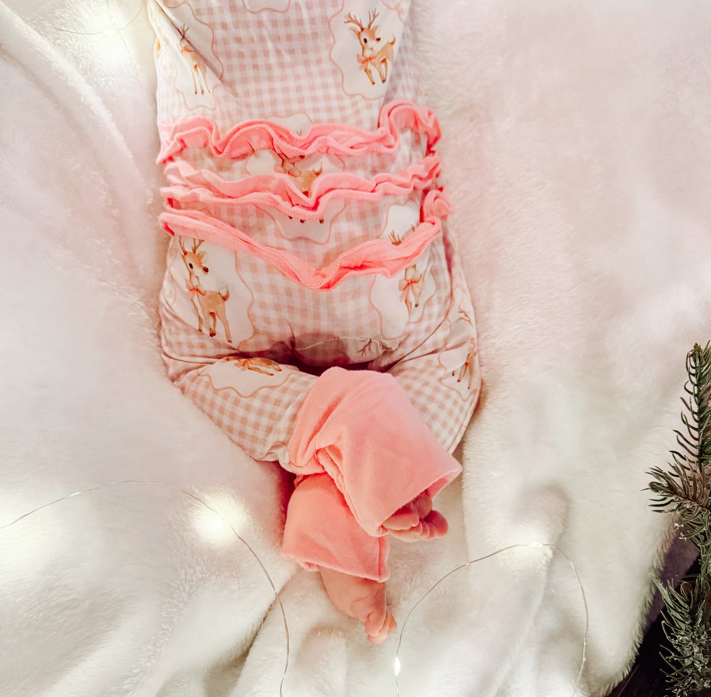 Pink Gingham Fawn Zip