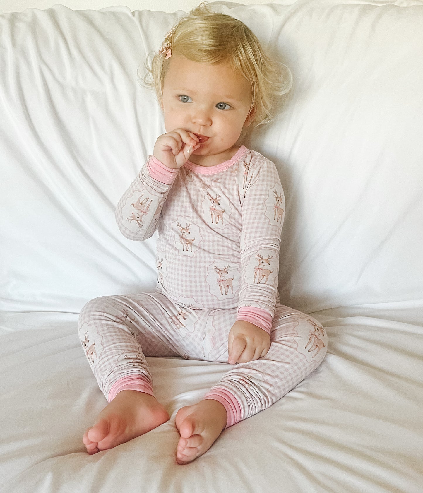 Pink Gingham Fawn Two Piece