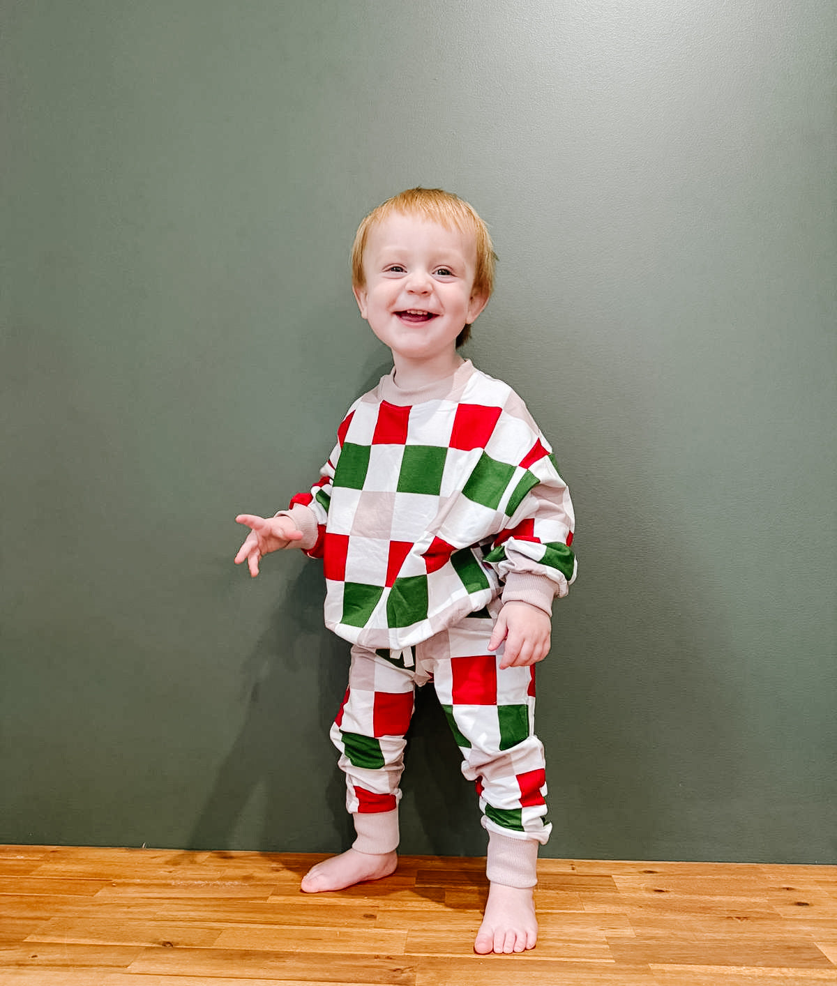 Holiday Checks Jogger Set