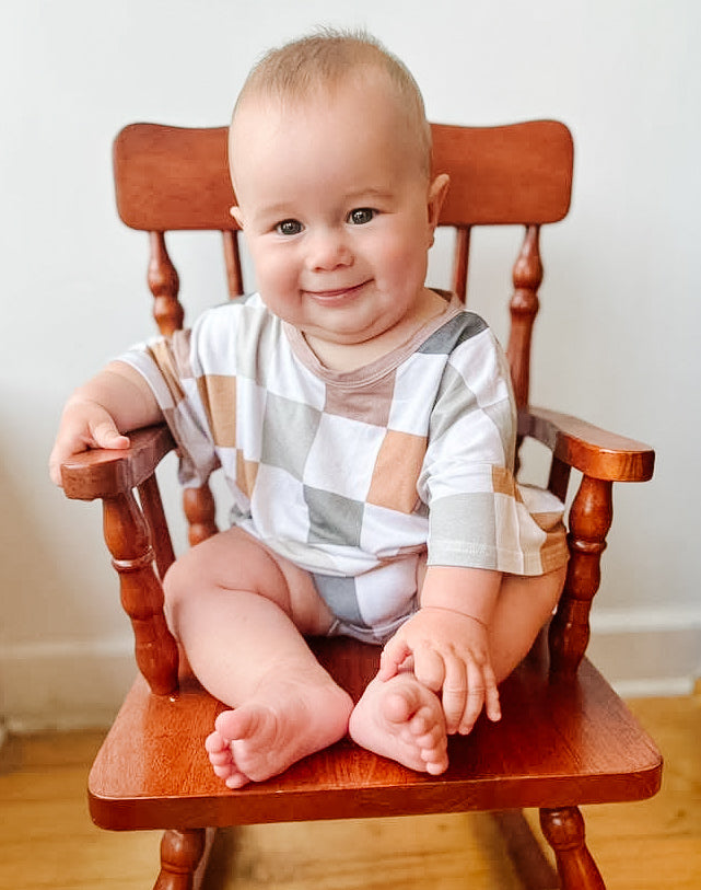 Checkered Bubble Romper