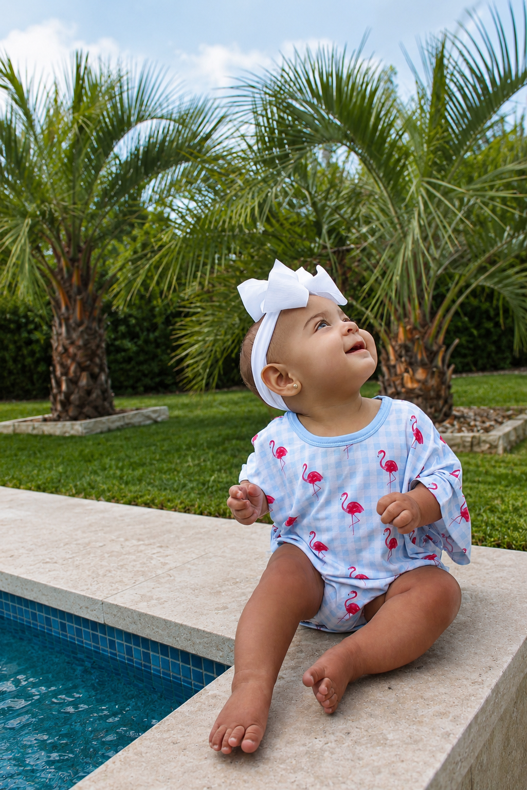 Coastal Flamingo Bubble Romper