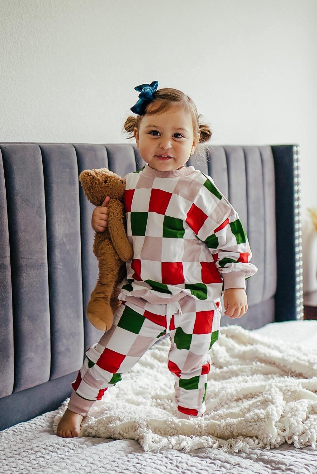 Holiday Checks Jogger Set