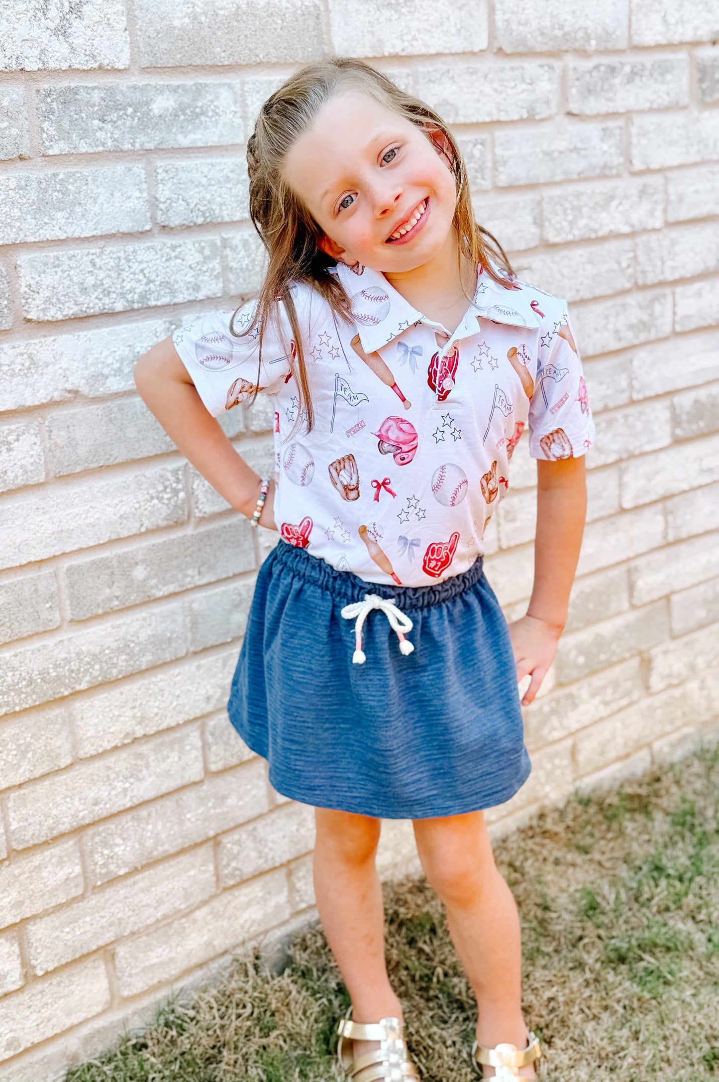 Baseball & Bows Polo