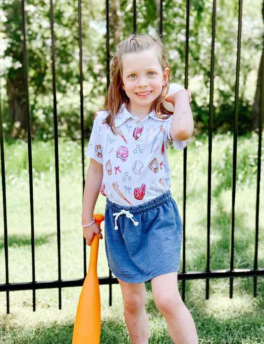 Baseball & Bows Polo